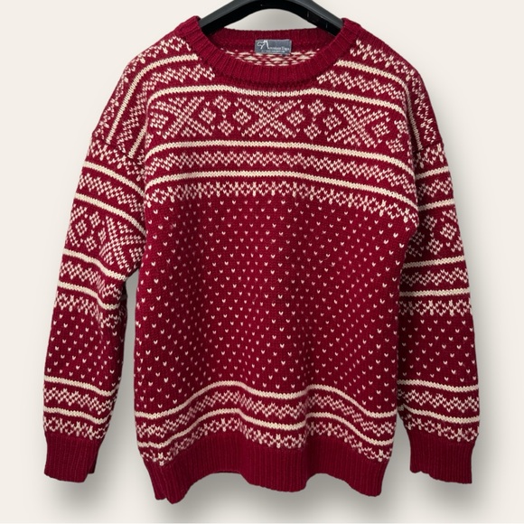 Vintage Sweaters - Vintage “Mountain Tops” by Meg MacIntyre 100% Wool Nordic Sweater